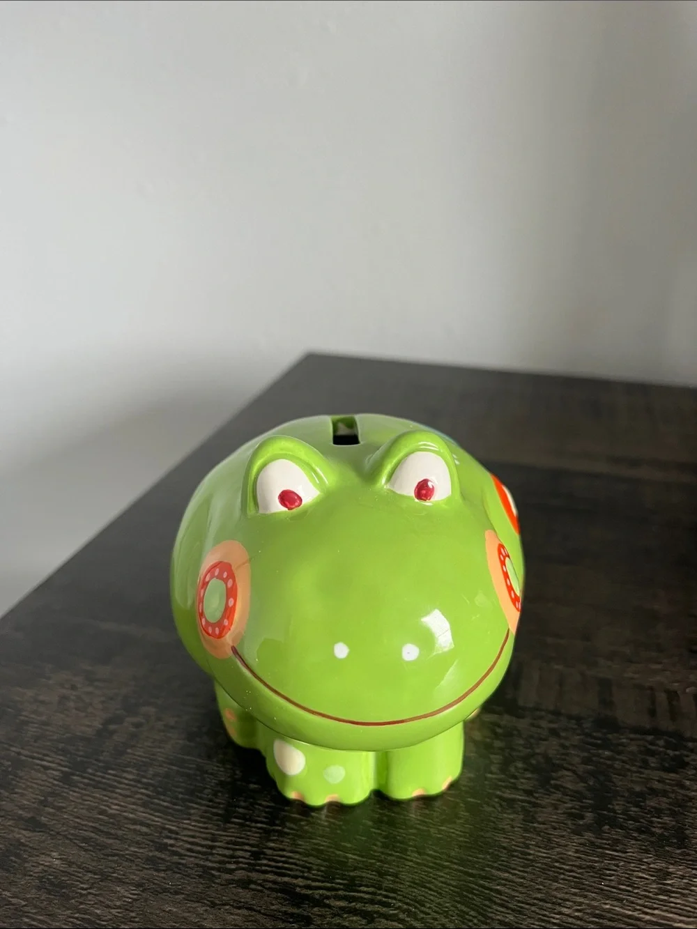 Green Ceramic Frog Coin Bank - 